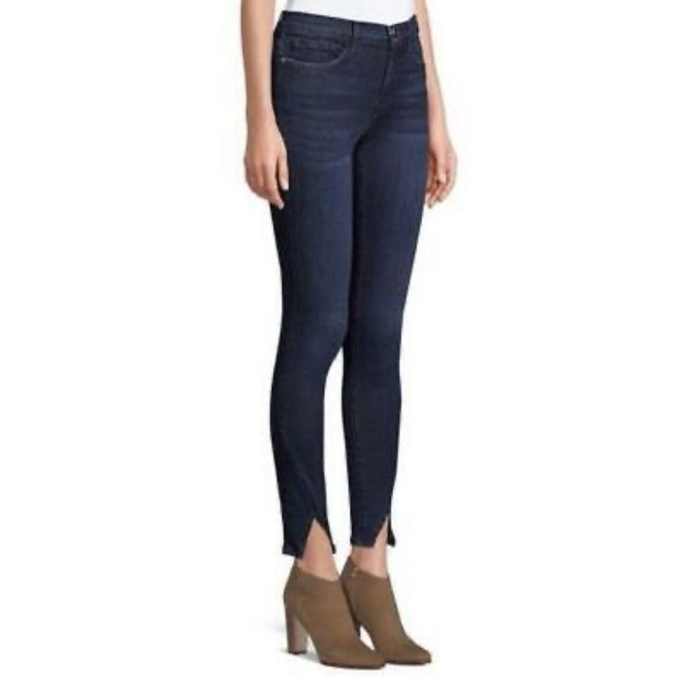 Frame Denim Le Skinny de Jeanne Lauretta Midnight Blue Skinny Jeans Triangle Hem